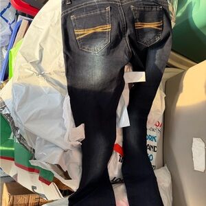 VIP Dark Blue Jeans with Gold Stitching